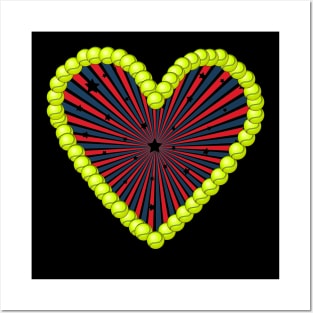 US Open Tennis Ball Heart Posters and Art